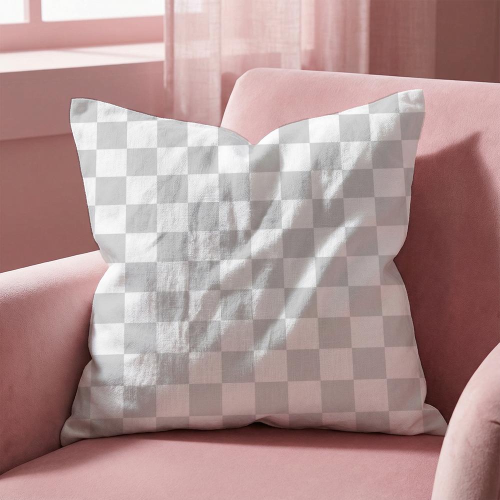 Checkerboard Cushion Cover MultiScene Pillow Cover for Home Car Reversible Soft Durable for Daily Use