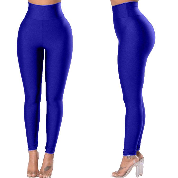 European and American High-Waisted Yoga Pants, Solid Color Butt-Lifting Leggings for Women