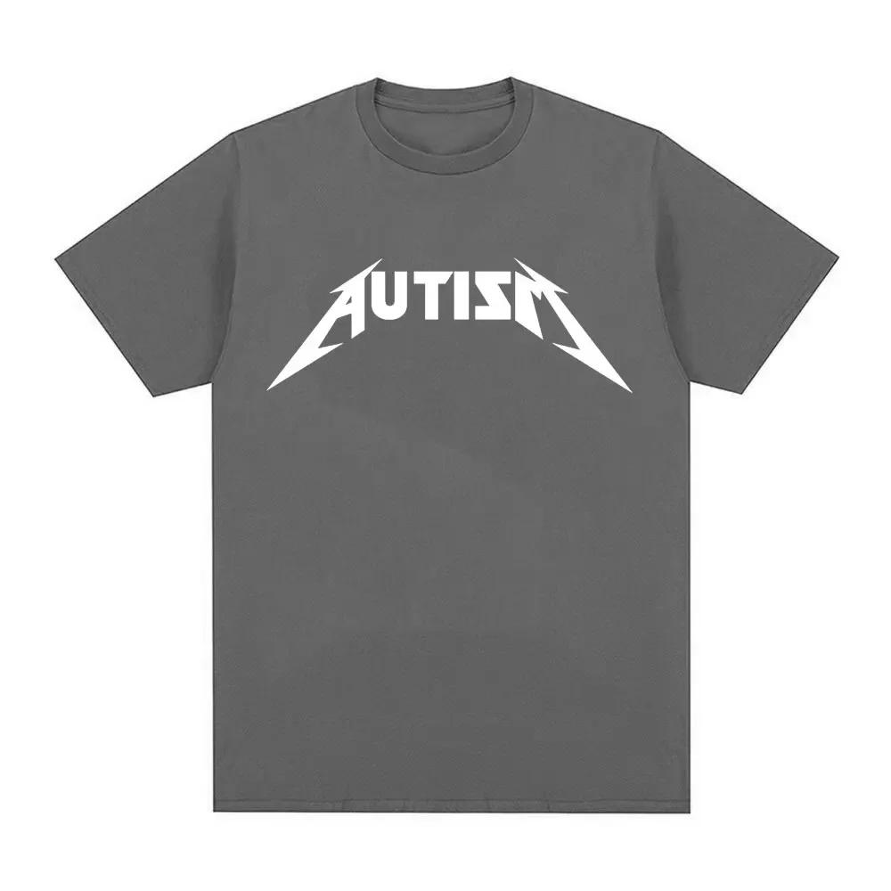 Autism Metal Rock Meme Tshirt Men Women Fashion Hip Hop Short Sleeve Oversized Tshirts Summer Sport Loose T Shirt Tops