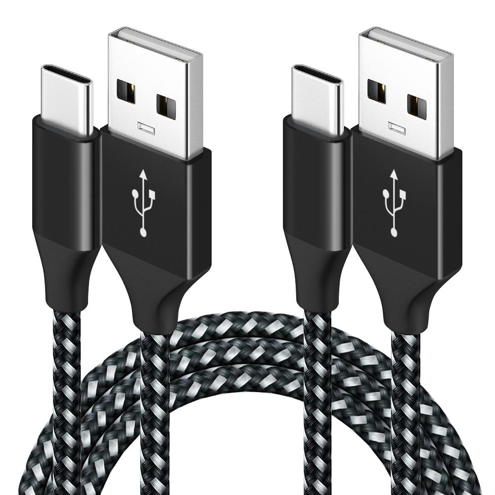 Xiaomi 10PCS 5PCS 2PCS Nylon Braided USB A to Type C Cable Fast Charging Wire Data Cord For Xiaomi For Huawei For Samsung S21 Ultra