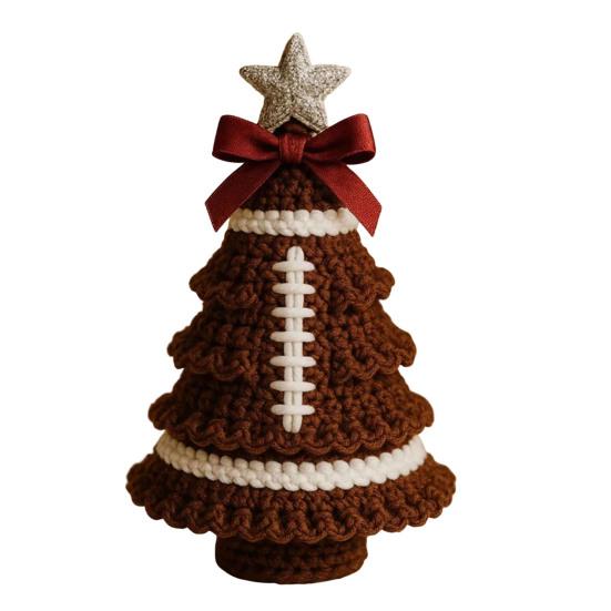 Handmade Football/Baseball Crochet Christmas Tree Ornaments DIY Sports Themed Knit Christmas