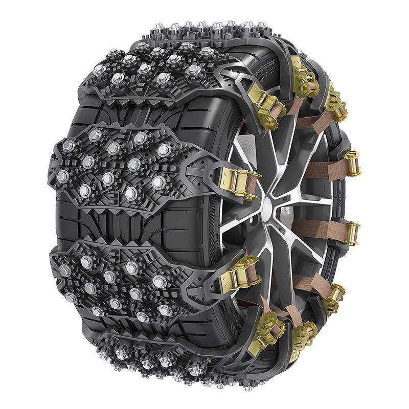 Universal Anti-Skid Snow Chains for Cars, Off-Road Vehicles, and SUVs