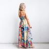 Summer wind new sexy women's clothing high waist printing vacation style swinging suspender dress