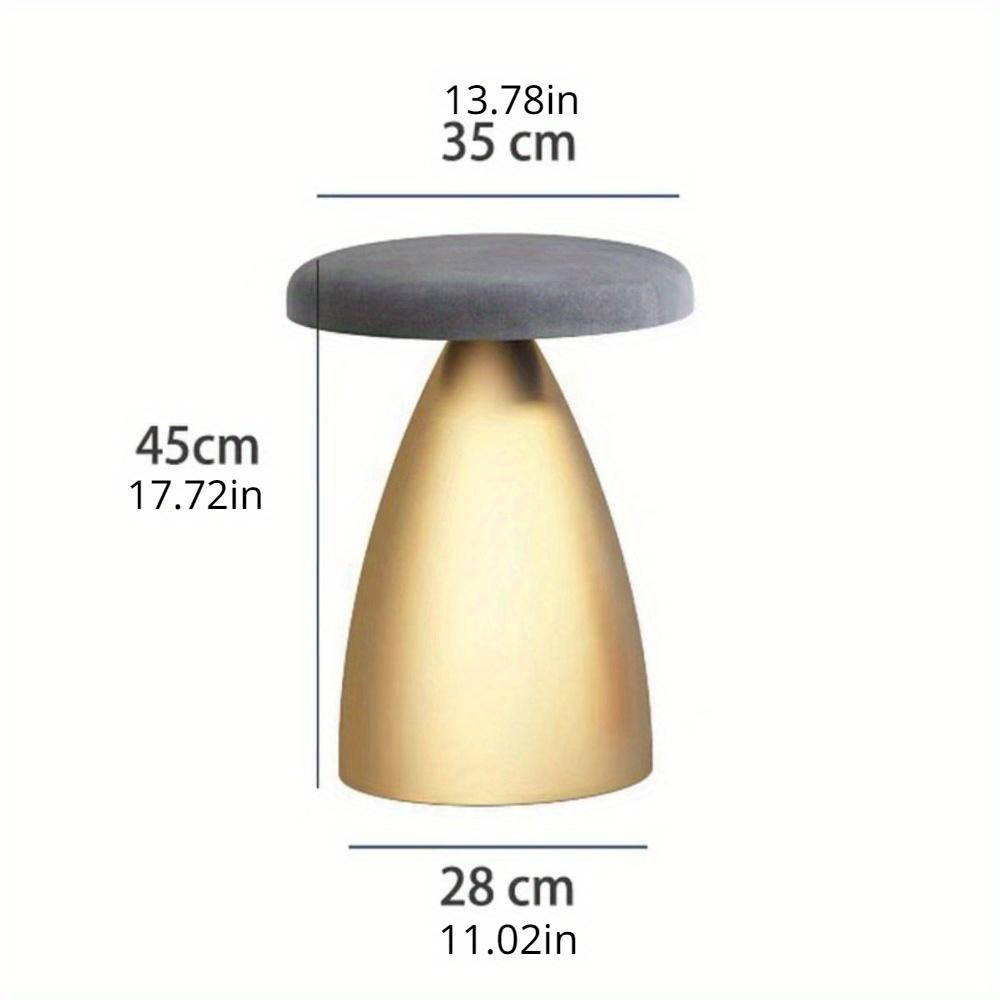 1pc Nordic Designer Backless Living Room Single Chair, Indoor Tea Table Backless Leisure Chair, Metal Material