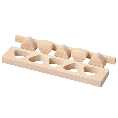 Yamako Cypress Rice Ball Mold with 5 058052 Presser, Holes,