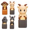 Portable Animal Clicker Keychain Keyboard Fidget Toy with Light Sound, Rechargeable Cow Goat Type-C Charging Monkey Pigeon Finger Clicker, Push Button