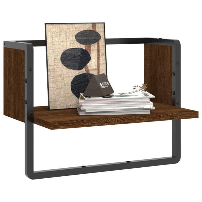 VidaXL Étagère murale avec barre chêne marron 40x25x30 cm 836287