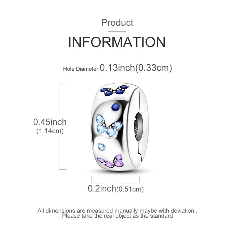 Original Charms Beads Copper Clip Charms Zircon Silicone Spacer Beads Fit Original Bracelet Diy Charm Women Jewelry