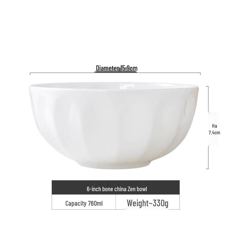 White Bone China Eating Bowl