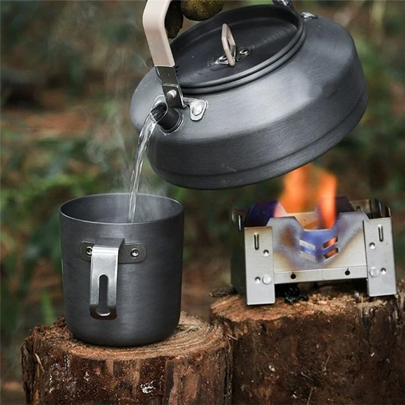 B97A-Solid Alcohol Furnace Folding Stove Head Peninsula Titanium Mini Stove For Camping Water Boiling Tea Drying Pot