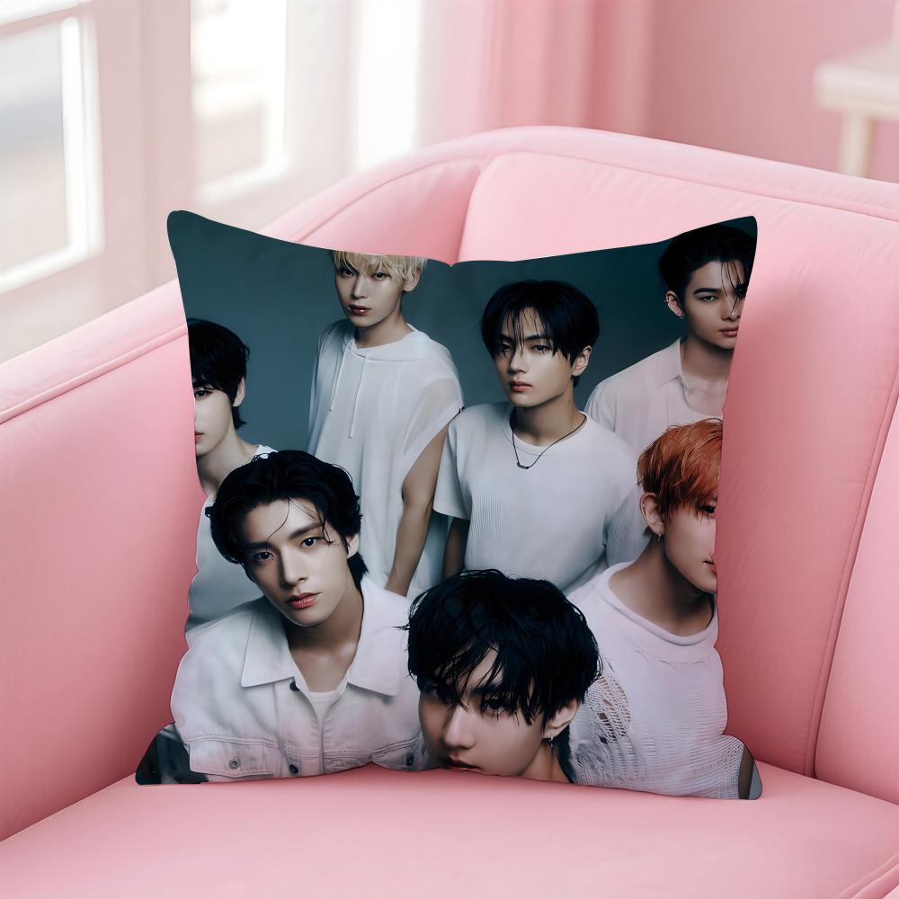 EENHYPEN Cushion Cover Pillowcase Short Plush Invisible zipper Room Sofa Cushion Cover