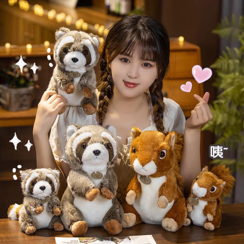 Cute And Soft Squirrel Raccoon Plush Toy For Kids Wholesale Animal Park Souvenir