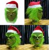 Psotny Zielony Potwór Maska Grincha z Czapką Świąteczną Dla Dorosłych Zabawa Cosplay