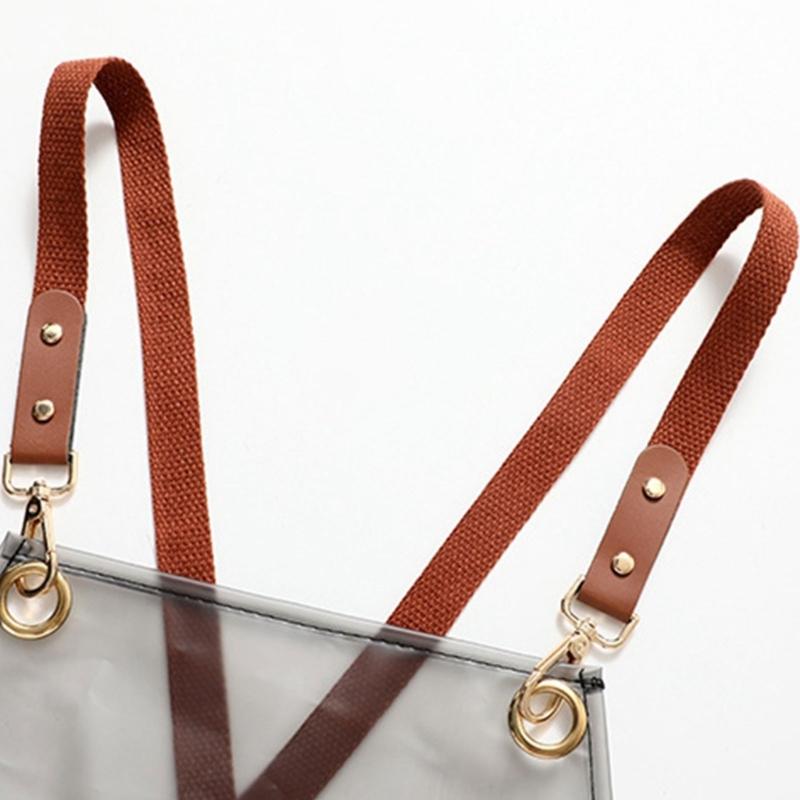 Transparent TPU Cross Back Cooking Apron Oil-proof Overall Household Kitchen Women Work Clothes with Pocket Halter Apron