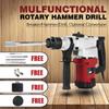 220V Electric Demolition Jack Hammer Rotary Jackhammer Electric Concrete Drill + 4 Chisels 5200BPM 1850W