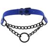 Black Gothic O Chain choker collar harajuku Punk Choker women girls black leather chocker emo Kawaii witch jewelry