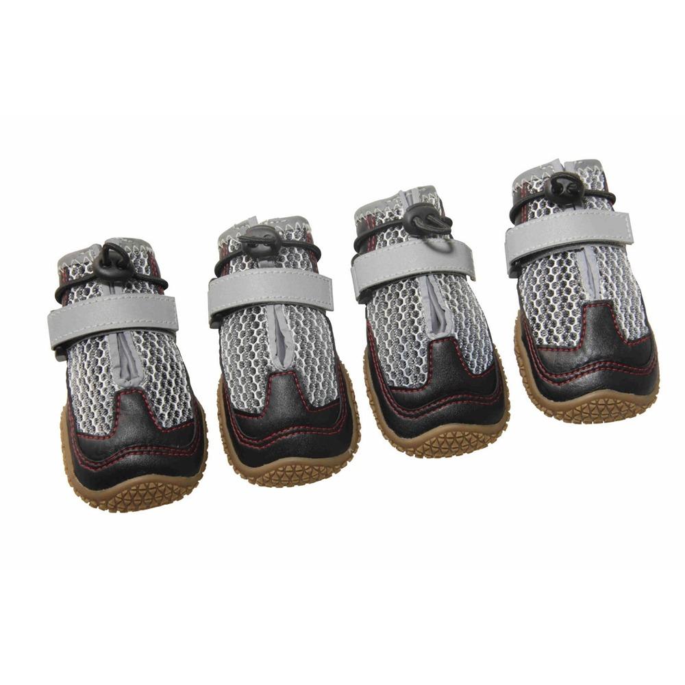 4Pcs/Set Reflective Dog Walking Boots Adjustable Strap Dog Shoes  for Medium Large Dogs