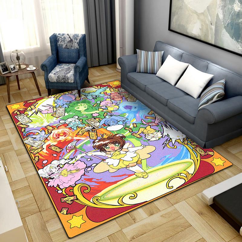 Anime Cardcaptor Sakura Washable Non-Slip Rug Carpet Larget Floor Mat Bedroom Home Decor LXRa19