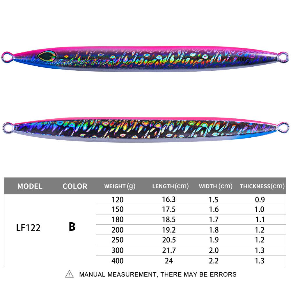 

Металлические джиги 120 г-400 г Тонущая рыболовная приманка для дальнего заброса Наживка для джиггинга Искусственный жесткий воблер Окунь Троллинг Свимбейт 150g