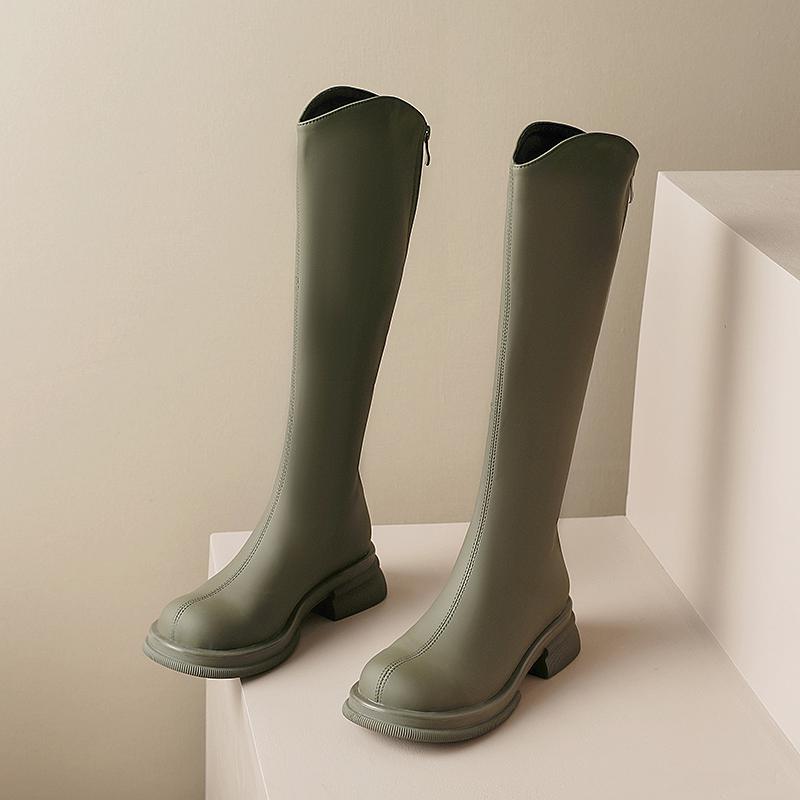 Krazing Pot Микрофибра Осенне-зимняя обувь Толстые каблуки среднего размера Мотоциклетные — фото 4