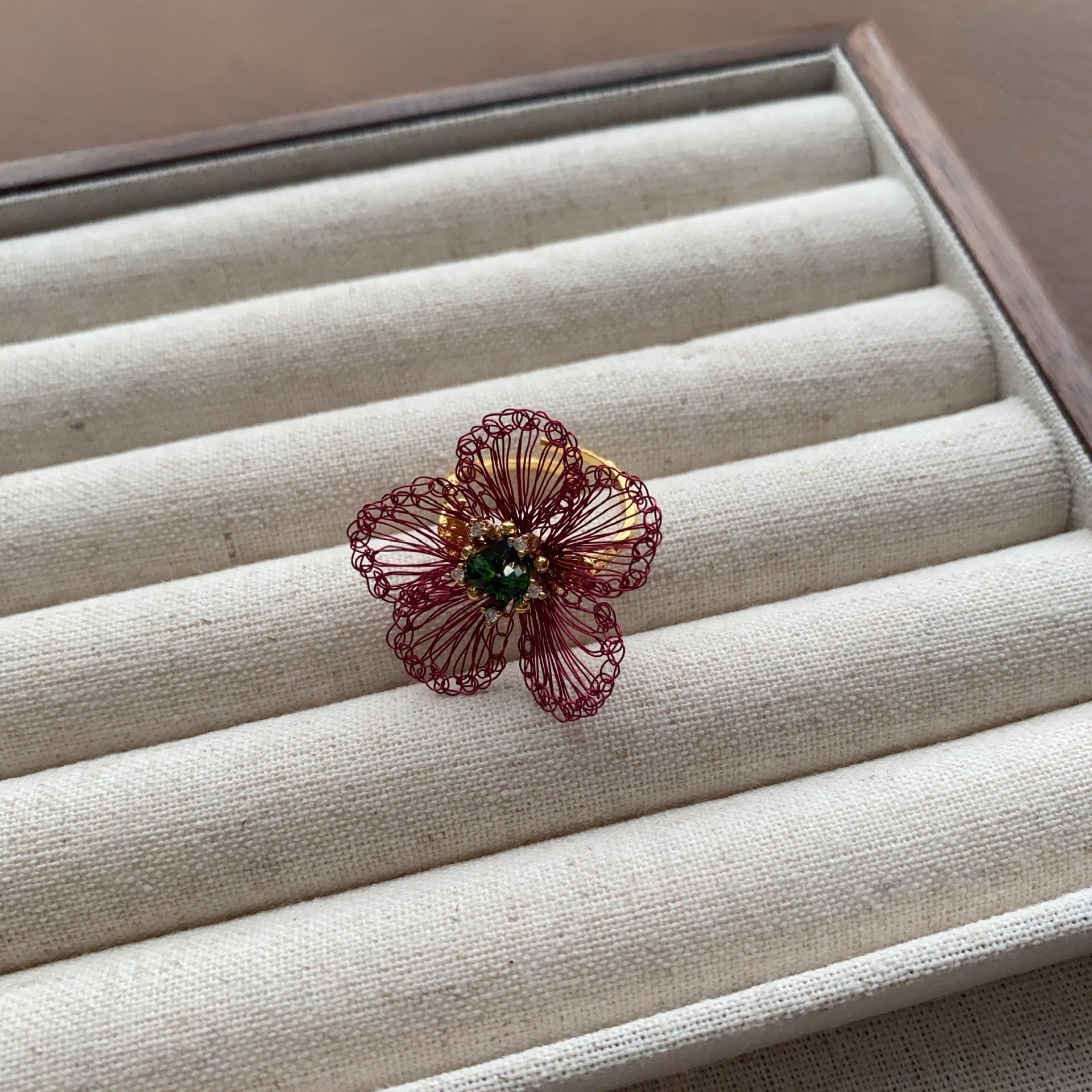 

Handmade inspiration series Mori romantic flower stud earrings art high sense temperament elegant French earrings women