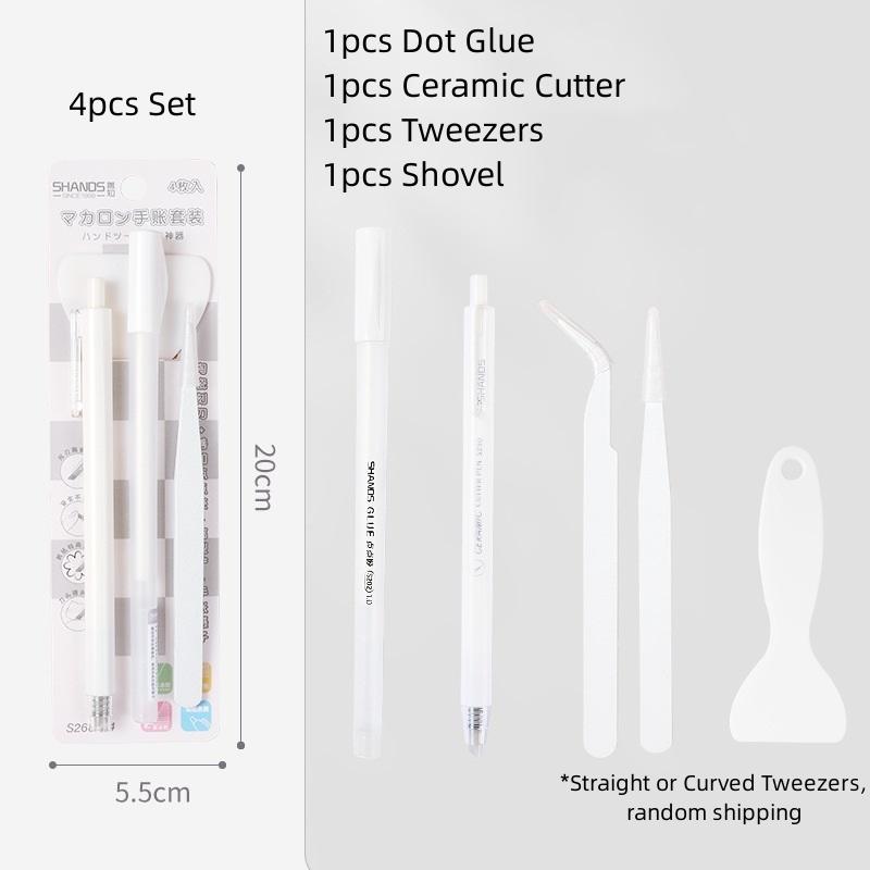 

4 шт. ручной набор инструментов, точечный клей, керамический резак, цветной пинцет, лопатка для дневника, скрапбукинга, дома, DIY, художественной школы