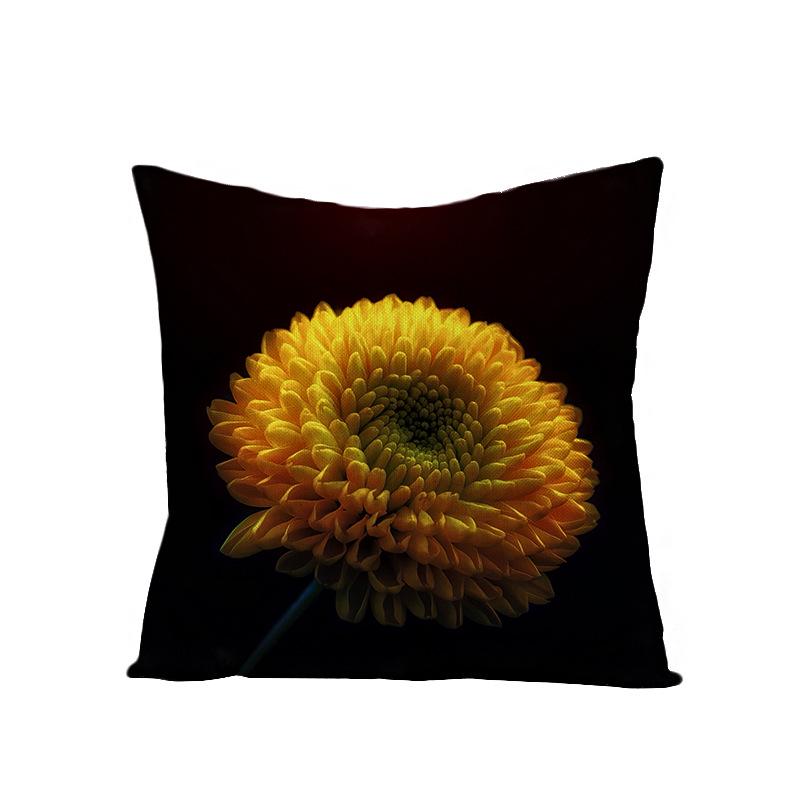 Modern Simple 3D Flower Polyester Pillow Cover for Home New Chinese Style Pillow Sofa Car Cushion Cover