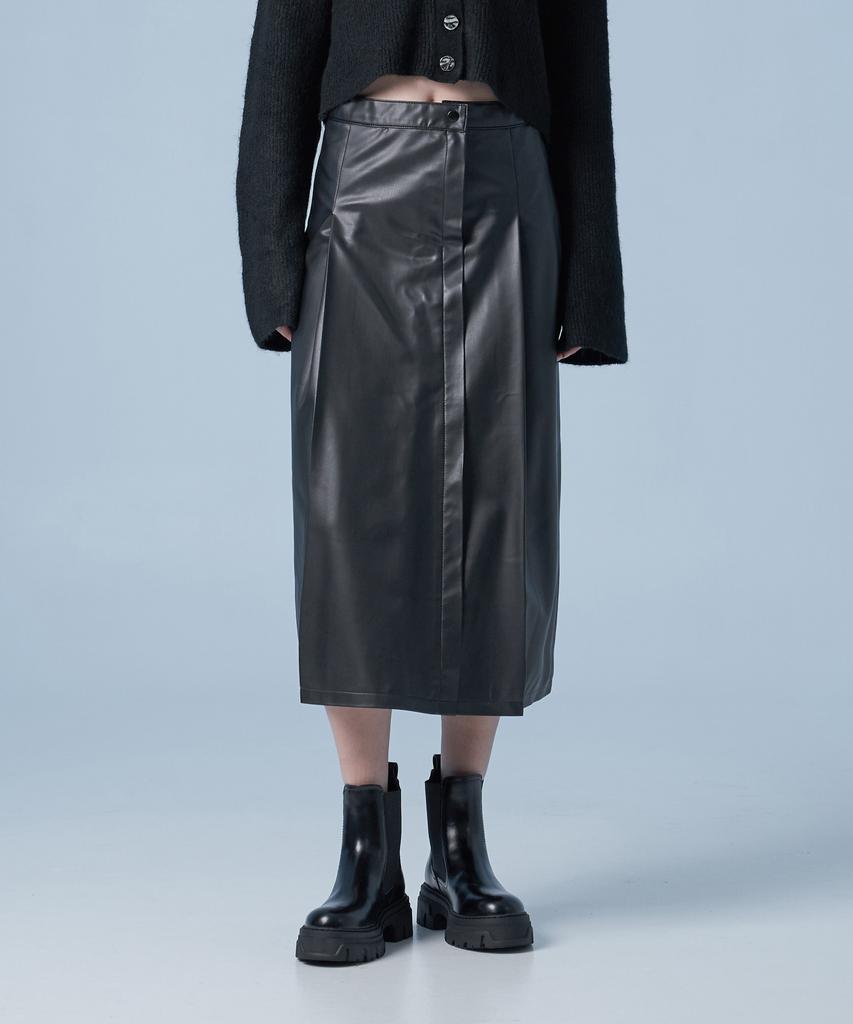 SPERONE WOMEN Double Line Pointed Leather Long Skirt