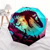 Jurassic Adventure: Dinosaur Silhouette ArtworkUmbrella, Portable 3-Fold Compact Umbrella for Men & Women Gift