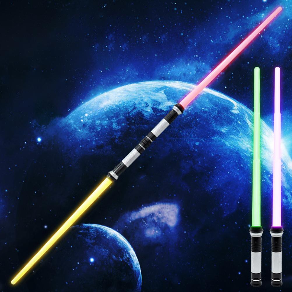 2Pcs 2 In 1 7 Colors Changing Light Up Sword Expandable Light Sword with Sound Cosplay Toy Kids