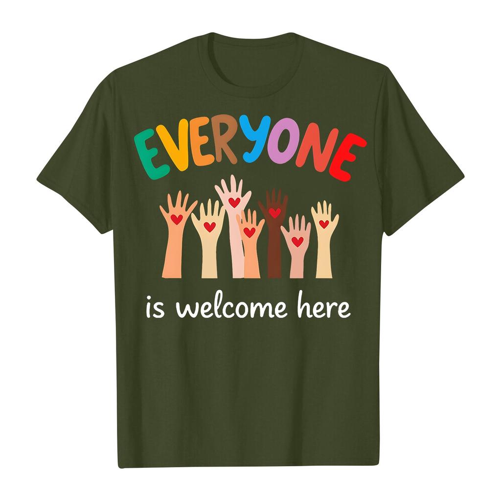 Maglietta a Maniche Corte Stampata con Lettera Girocollo Casual Quotidiana da Adulto