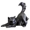 Ghost Black Cat Ornament Resin Halloween Ghost Cat Figurine Spooky Kitty Desktop Sculpture Gift for Cat Lovers