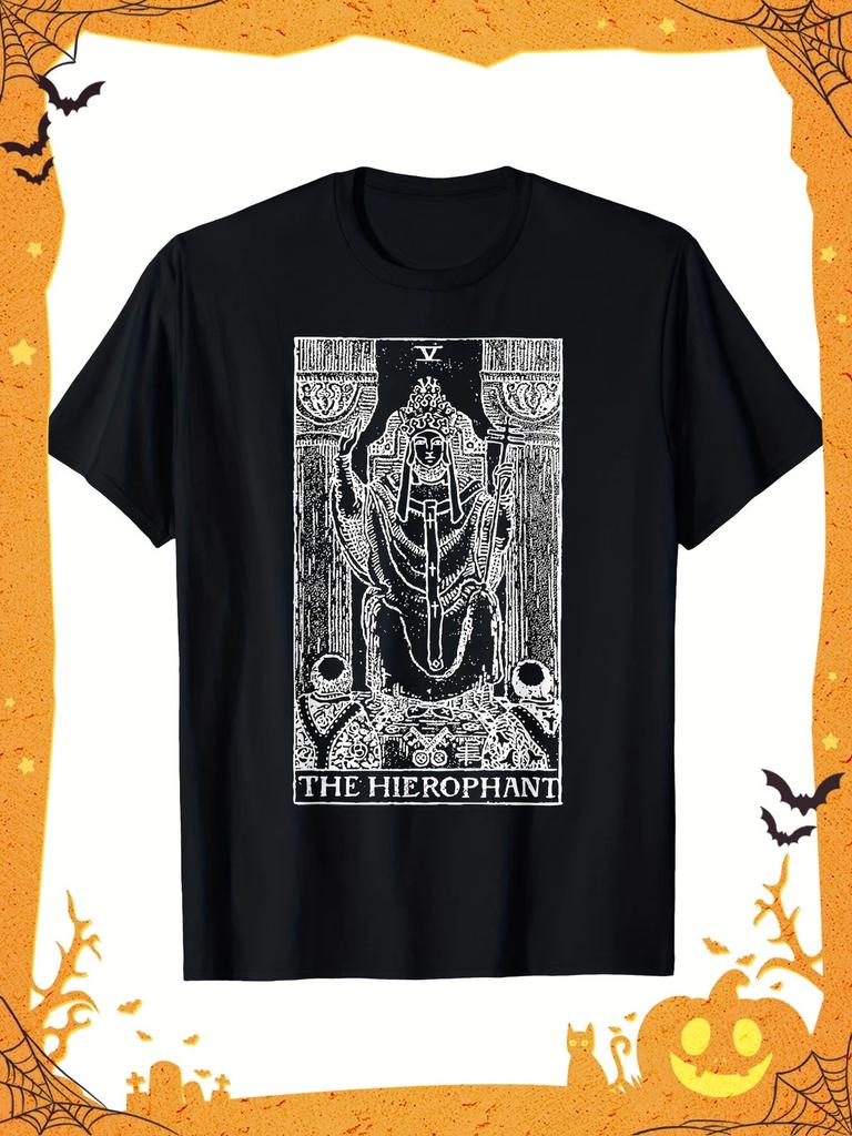 Hierophant Tarot Card Graphic T-Shirt Occult Mystic Gothic Religious Tee
