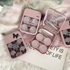 1Set Trendy Mini Contact Lenses Box Purple Black Butterfly Contact Lens Case With Mirror For Women Holder Eyewear Accessories