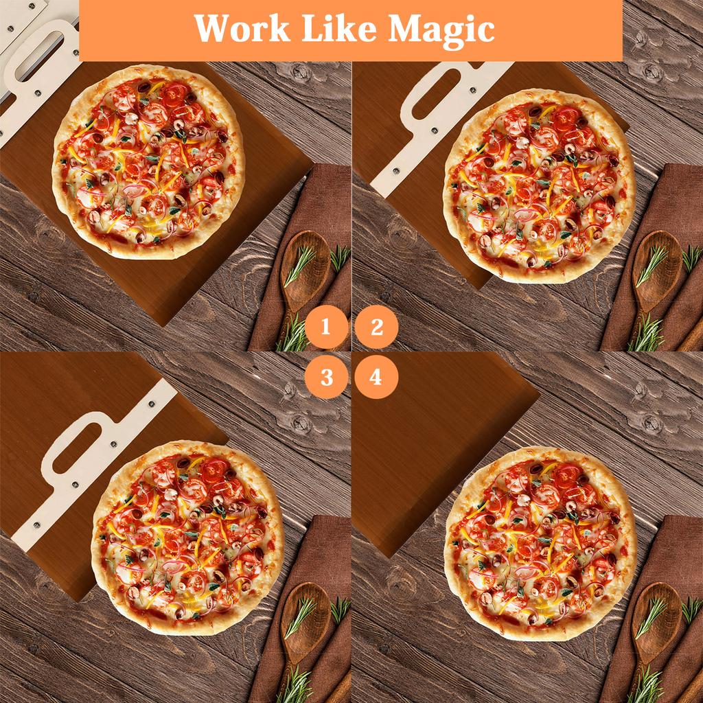 40*30cm Sliding Pizza Peel Shovel Removable Wooden Handle Pizza Spatula with Tarps Baking Tools Drop