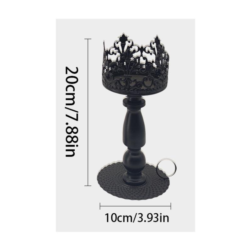 Vintage Crown Candle Holder Electroplated Iron Royal Decor for Wedding/Home Antique Gothic Centerpiece