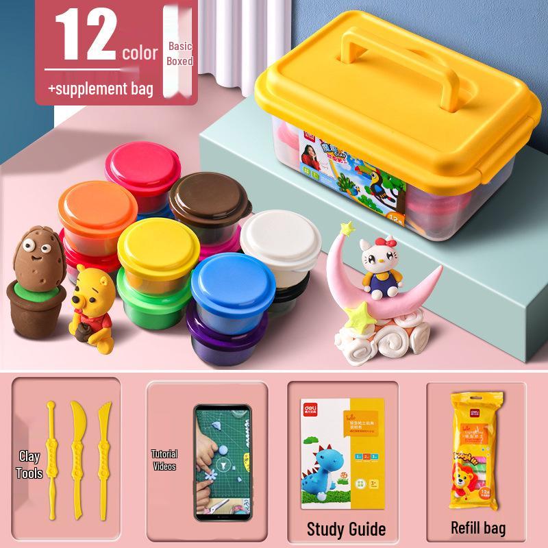24-Color Food-Grade Playdough for Kids: Safe Light Clay for Kindergarten Modeling