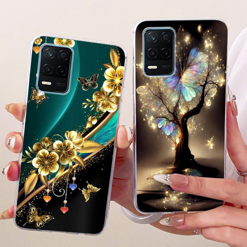 For Realme 8 5G Case RMX3241 Popular Butterfly Soft Silicone Clear TPU Cover For Realme Narzo 30 5G Funda Realme8 8s 5G V13 Capa