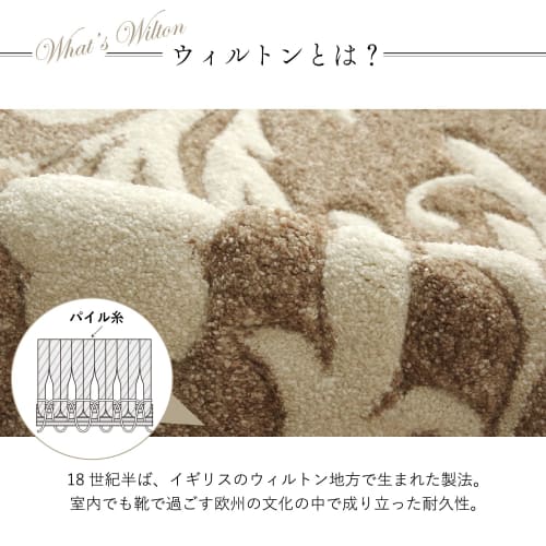 IKEHIKO Wilton Entryway Rug, Single Mat, Nem Beige, Approx. 70 x 120 cm, Approx. 15 mm Thick, Made in Turkey, Durable, Resilient, Antibacterial, Deodo