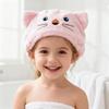 Cute Cartoon Bear Soft Absorbent Dry Hair Cap For Kids Coral Fleece Microfiber Hair Drying Towel Head Wrap For Children Kids