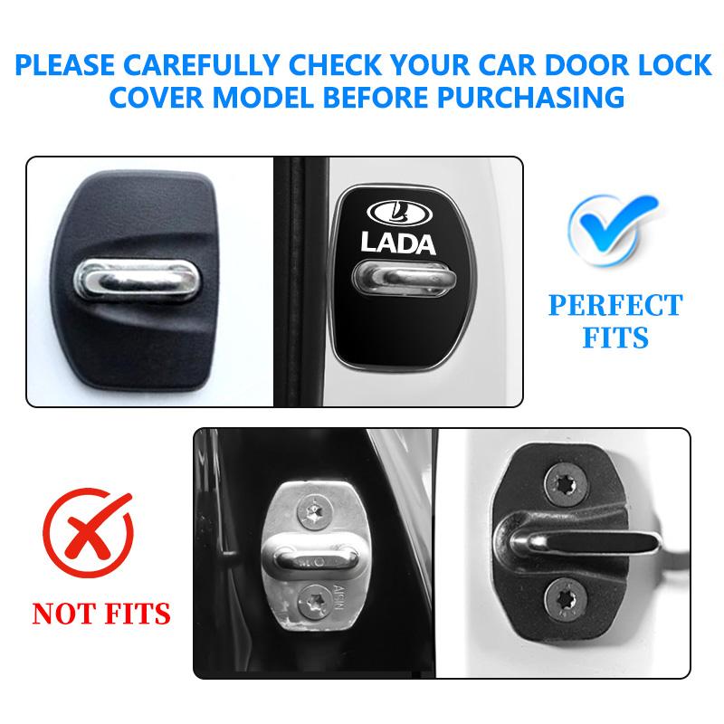 HVD1 4PCS Stainless Steel Car Door Lock Buckle Protective Cover Accessory For Lada Vesta Granta Largus Vaz Samara Vesta Niva 4X4 2110