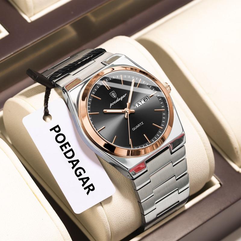 New Top Brand New Ultra-thin Men's Watch Waterproof Luminous Quartz Student Double Calendar Watch