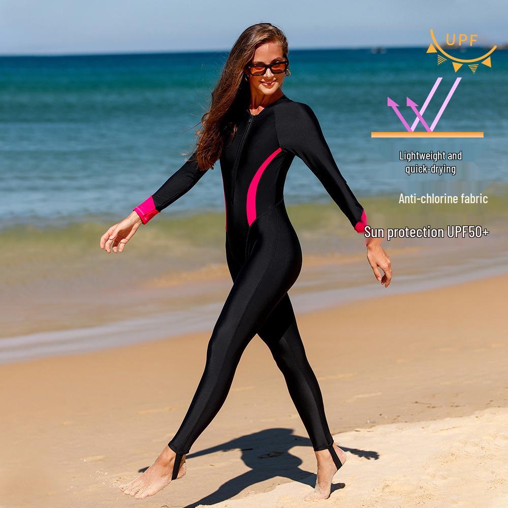 Costume da bagno da donna taglie forti a maniche lunghe 2024 - Comodo, ad asciugatura rapida, traspirante, snellente, ad alta elasticità con coppe al seno