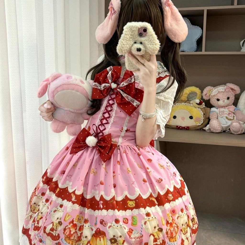 Cute Lolita Authentic JSK Overall Dress Daily Versatile Style Cute Rabbit Beibei
