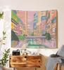 Asian City Vibes Vaporwave Illustration Wall Tapestry Retro Futuristic Decor Perfect For Bedroom Or Gaming Room Aesthetic
