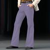 Vintage Men's Bell-Bottom Solid Color Flared Trousers Spring Autumn Casual Pleated Suit Pants Men Stylish Slim Elastic Trousers