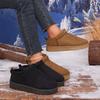 Large Size Solid Color Snow Boots for Women, Winter New Velvet Thickened Warm Northeast Cotton Boots with Integrated Fur