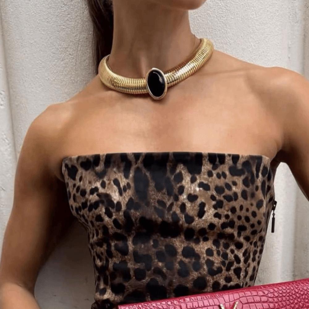 Goldene Chunky Choker Halskette Vintage Übertriebene Schlüsselbein Kette Einfache Chunky Kette Halskette Geschenk