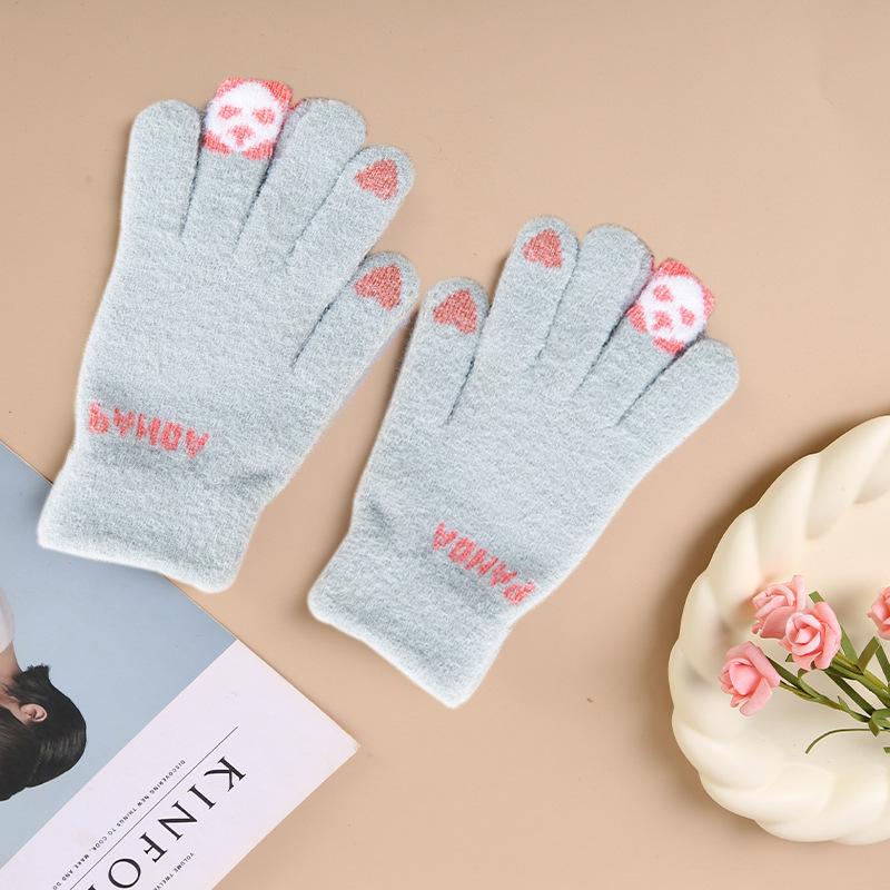 Niedliche Damen-Touchscreen-Plüschhandschuhe: Warm, verdickt für Frühling & Herbst Radfahren