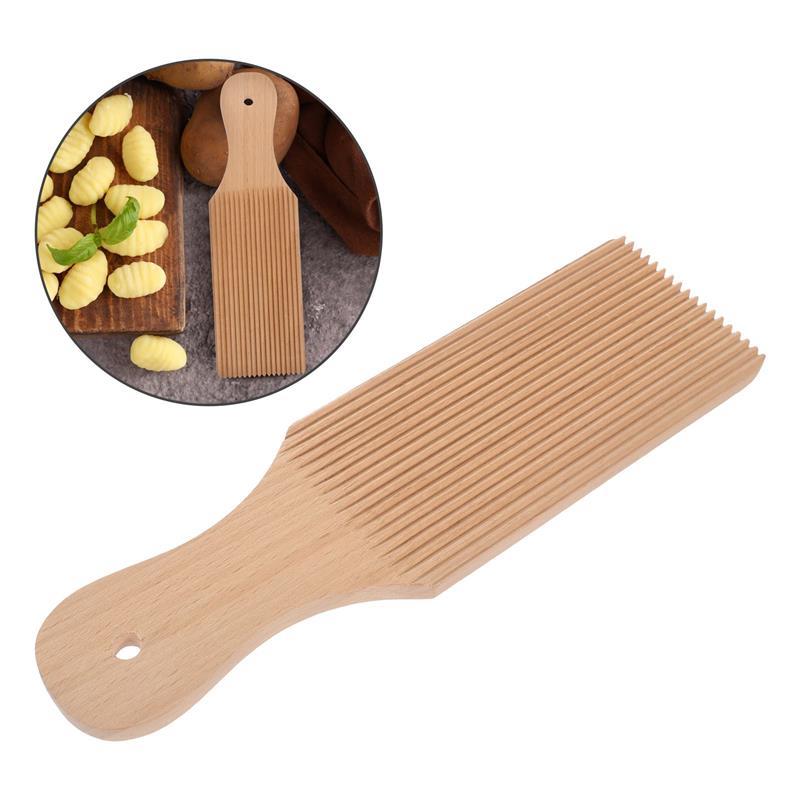 Cavatelli Maker Wooden Gnocchi Board Paddle Makers Household Pasta Dumpling Skin Kitchen DIY Moulds For Gnocchi Roller 24.20X7.00X0.90CM